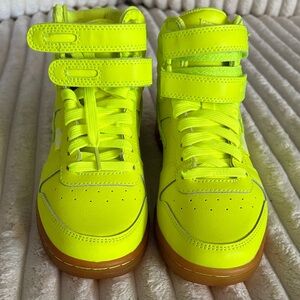 Fila Kids Neon Yellow High-Top Sneakers